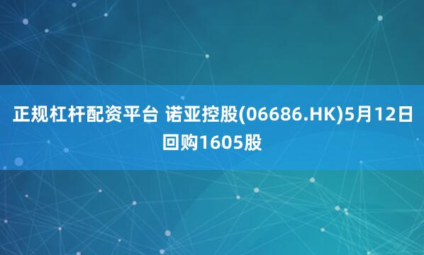 正规杠杆配资平台 诺亚控股(06686.HK)5月12日回购1605股