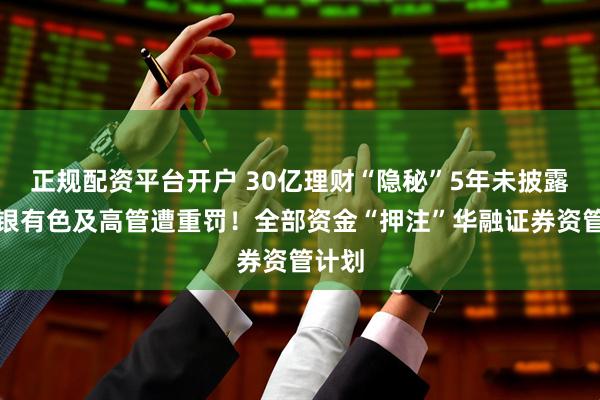 正规配资平台开户 30亿理财“隐秘”5年未披露，白银有色及高管遭重罚！全部资金“押注”华融证券资管计划