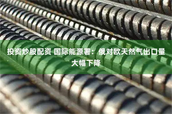 投资炒股配资 国际能源署：俄对欧天然气出口量大幅下降